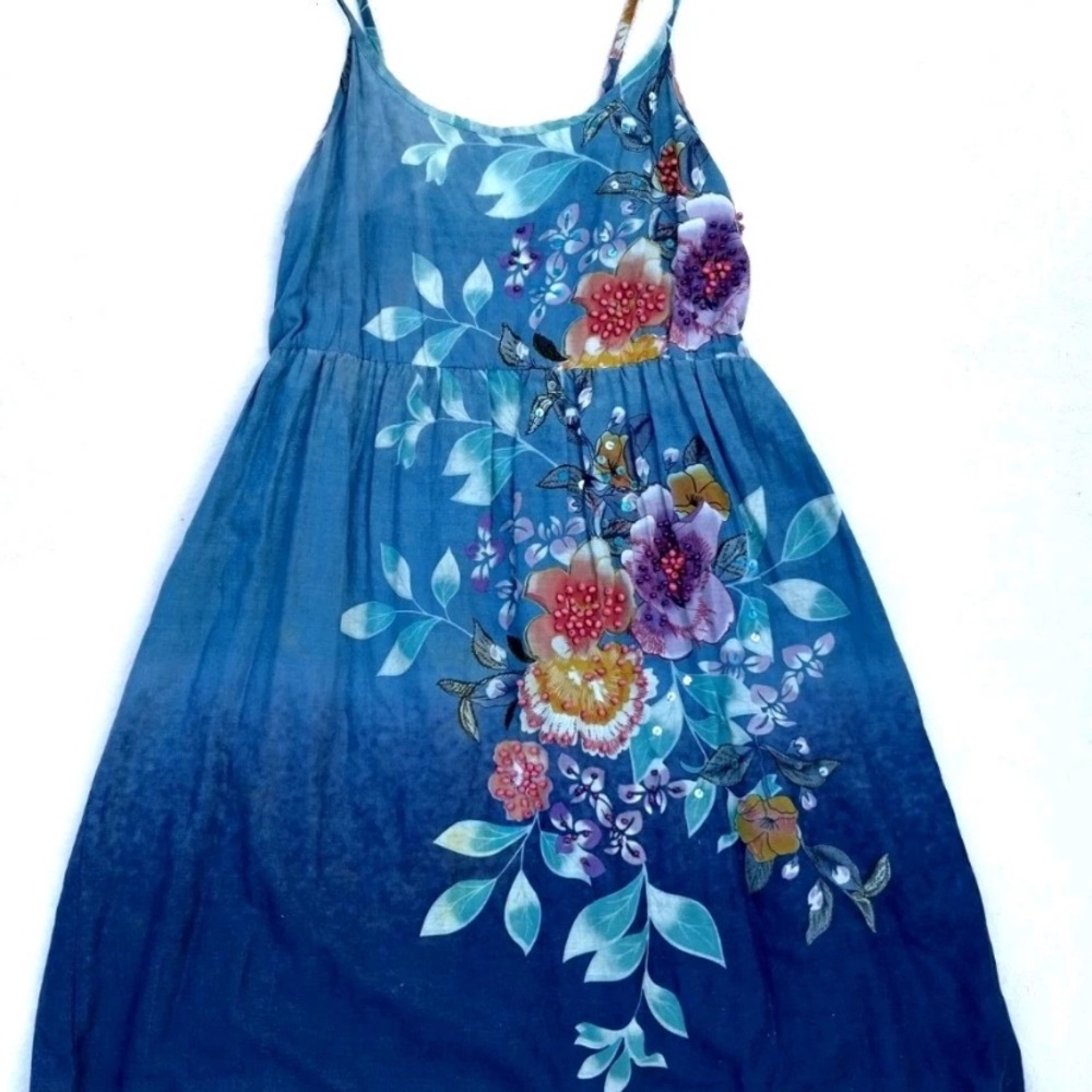 Young Threads Floral Ombré Beaded Sundress
